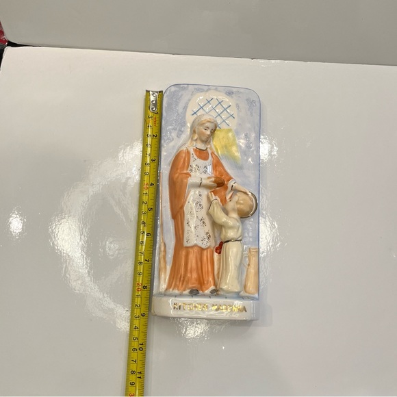 VINTAGE Kitchen MADONNA Wall Plaque 3D Ceramic Hand Painted 1960’s Japan. - Picture 14 of 16